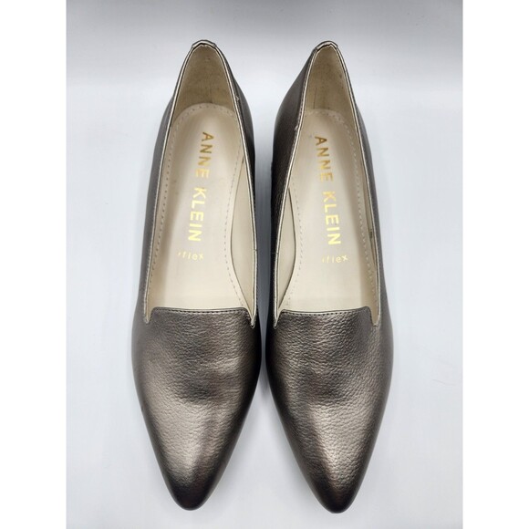 Anne Klein Kimbra Womens Leather Pointed Toe Block Heel Pumps Shoes size 8.5 M - Picture 5 of 11